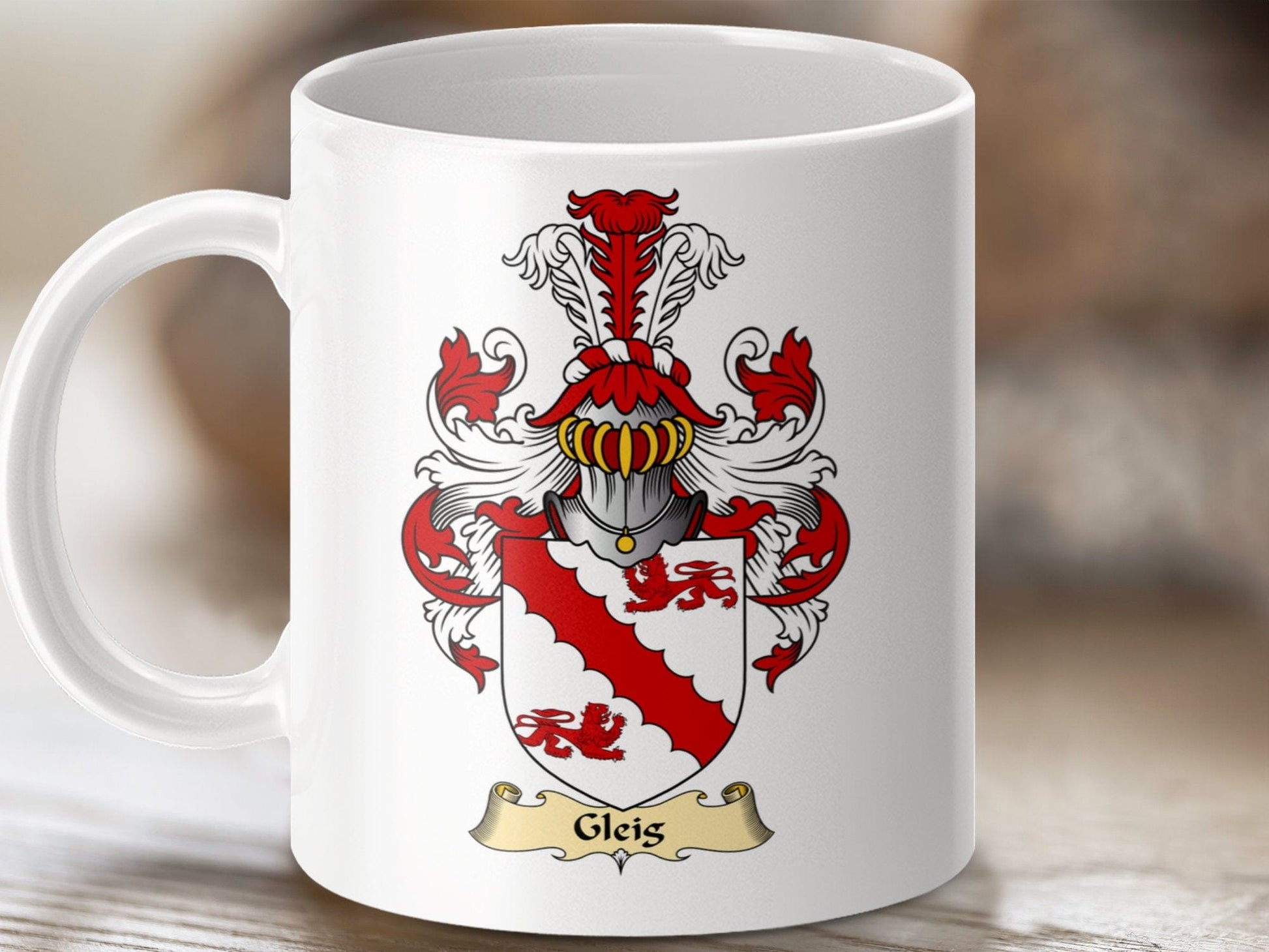 Physical Item 11oz / White Gleis Clan Coat Of Arms Scottish Mug