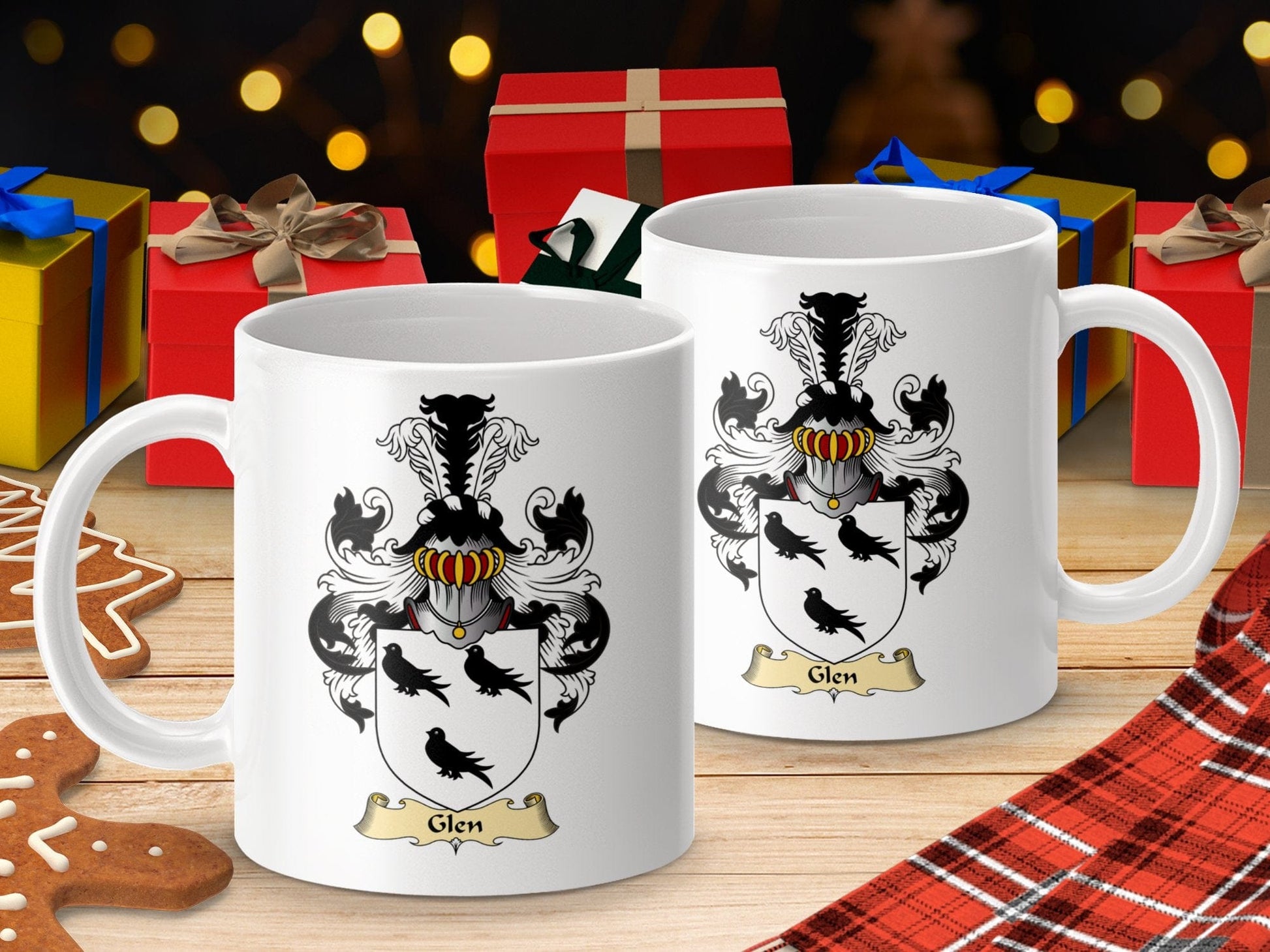 Physical Item 11oz / White Glen Clan Coat Of Arms Scottish Mug