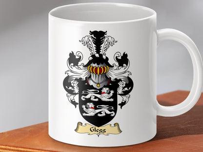 Physical Item 11oz / White Gless Clan Coat Of Arms Scottish Mug