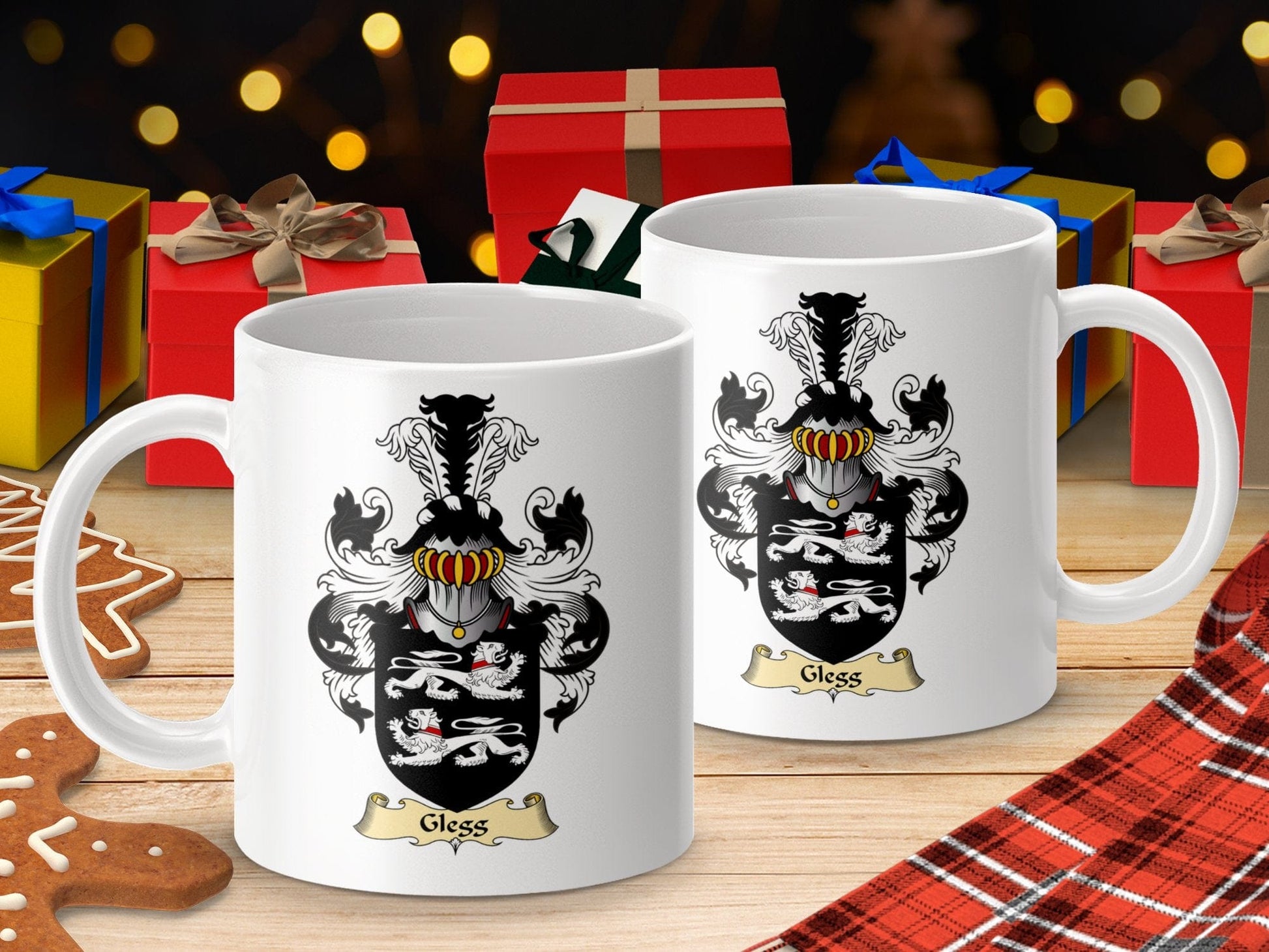 Physical Item 11oz / White Gless Clan Coat Of Arms Scottish Mug