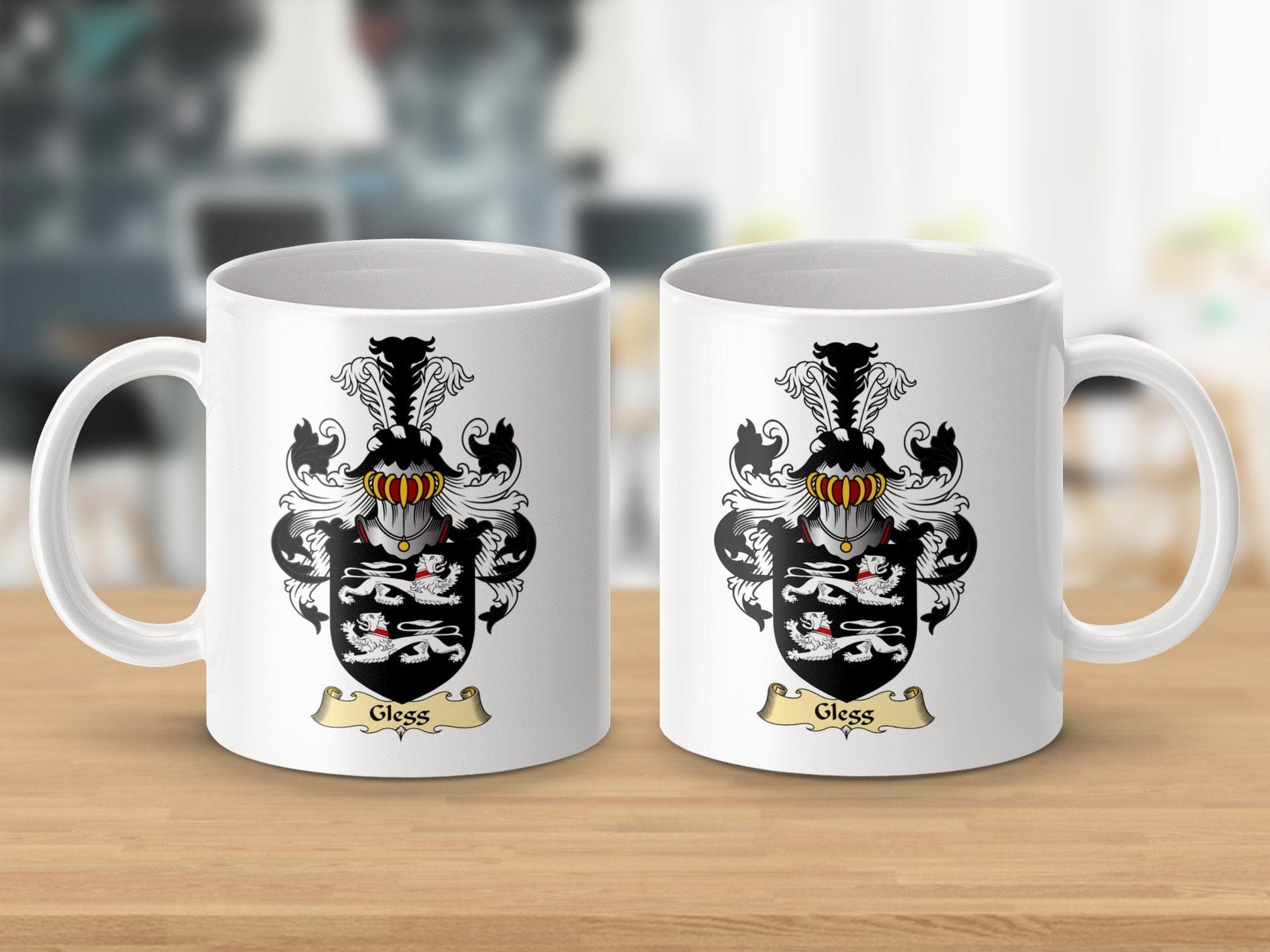 Physical Item 11oz / White Gless Clan Coat Of Arms Scottish Mug