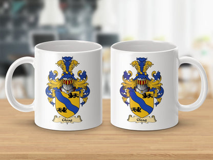 Physical Item 11oz / White Gloas Clan Coat Of Arms Scottish Mug