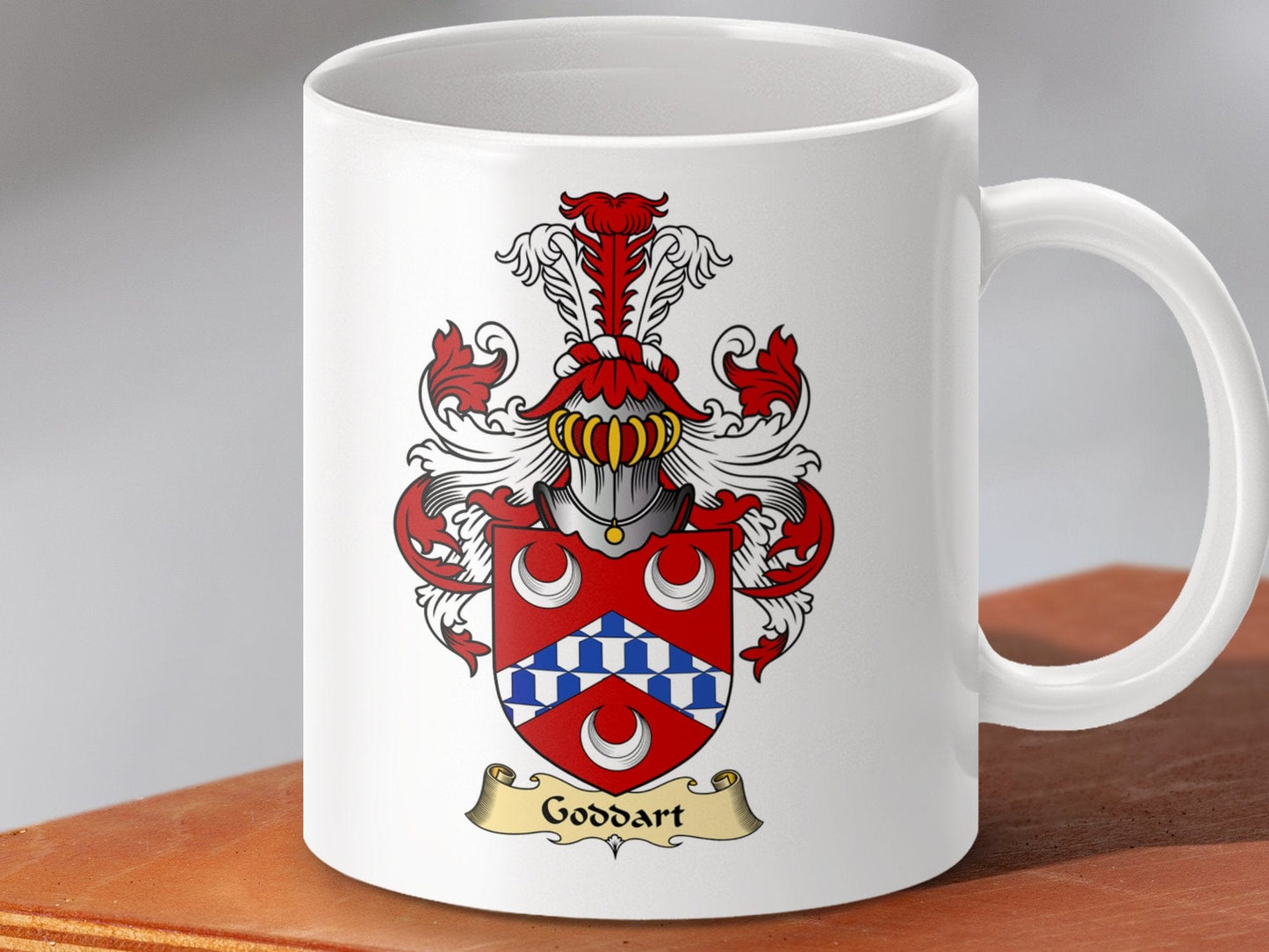 Physical Item 11oz / White Goddart Clan Coat Of Arms Scottish Mug