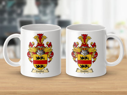 Physical Item 11oz / White Goodlet Clan Coat Of Arms Scottish Mug