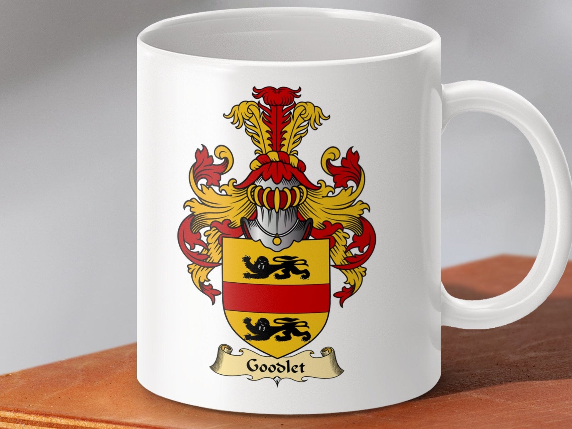 Physical Item 11oz / White Goodlet Clan Coat Of Arms Scottish Mug