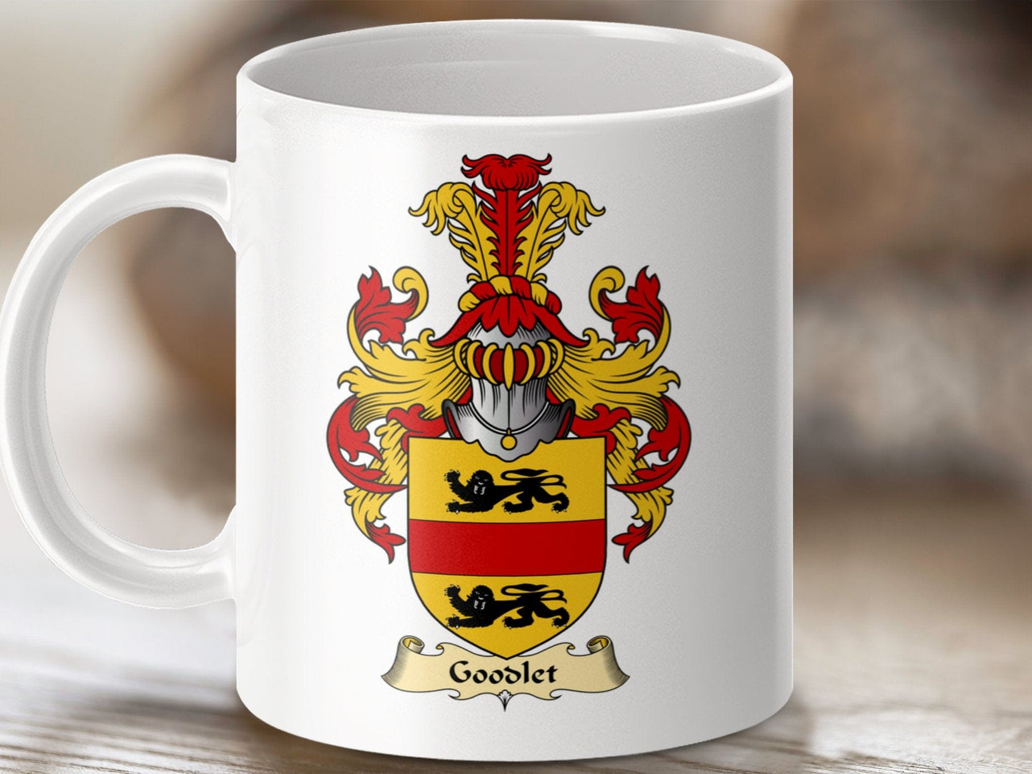 Physical Item 11oz / White Goodlet Clan Coat Of Arms Scottish Mug