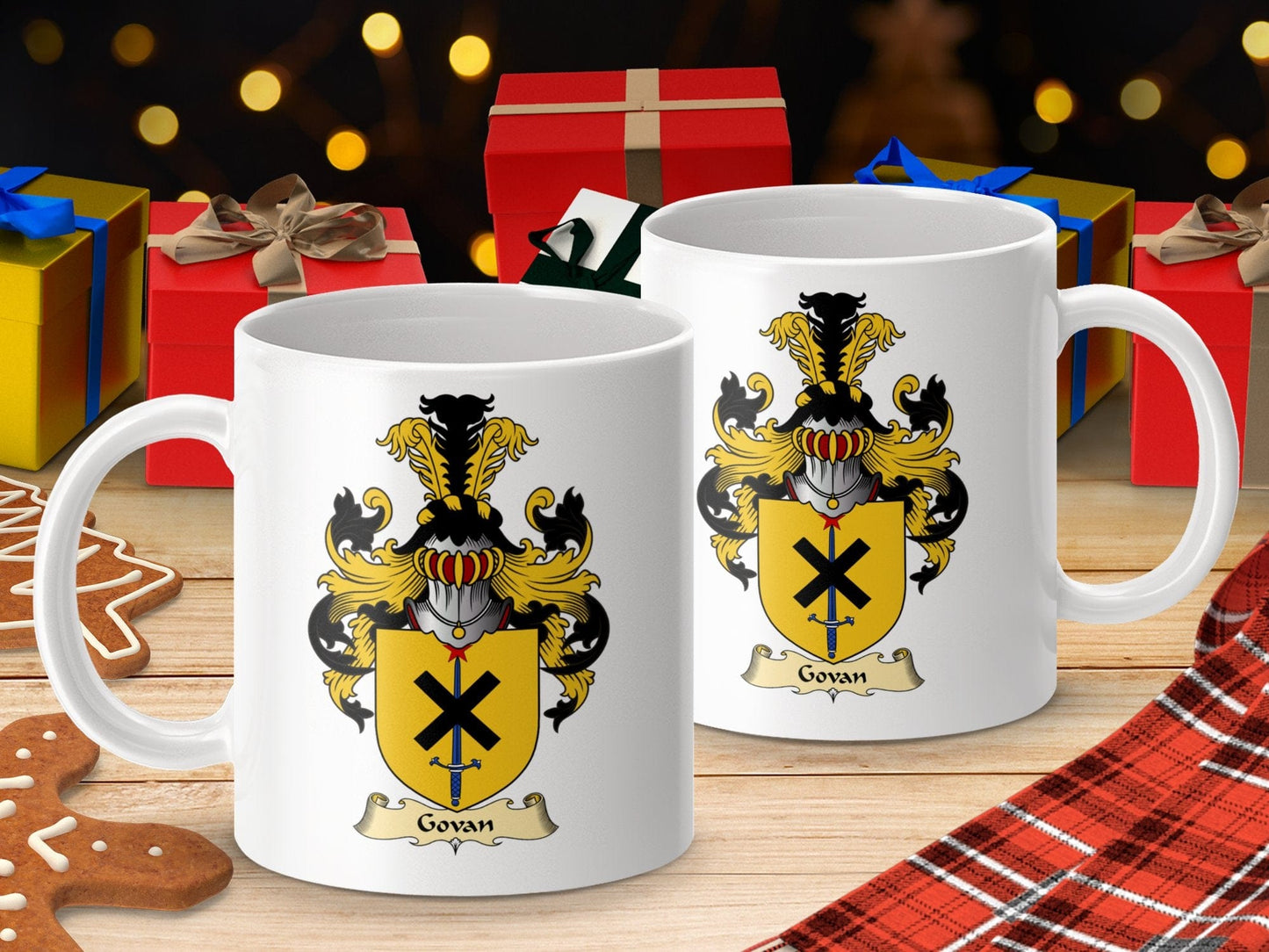 Physical Item 11oz / White Govan Clan Coat Of Arms Scottish Mug