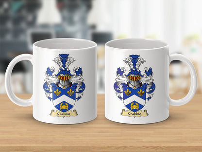 Physical Item 11oz / White Grabbie Clan Coat Of Arms Scottish Mug