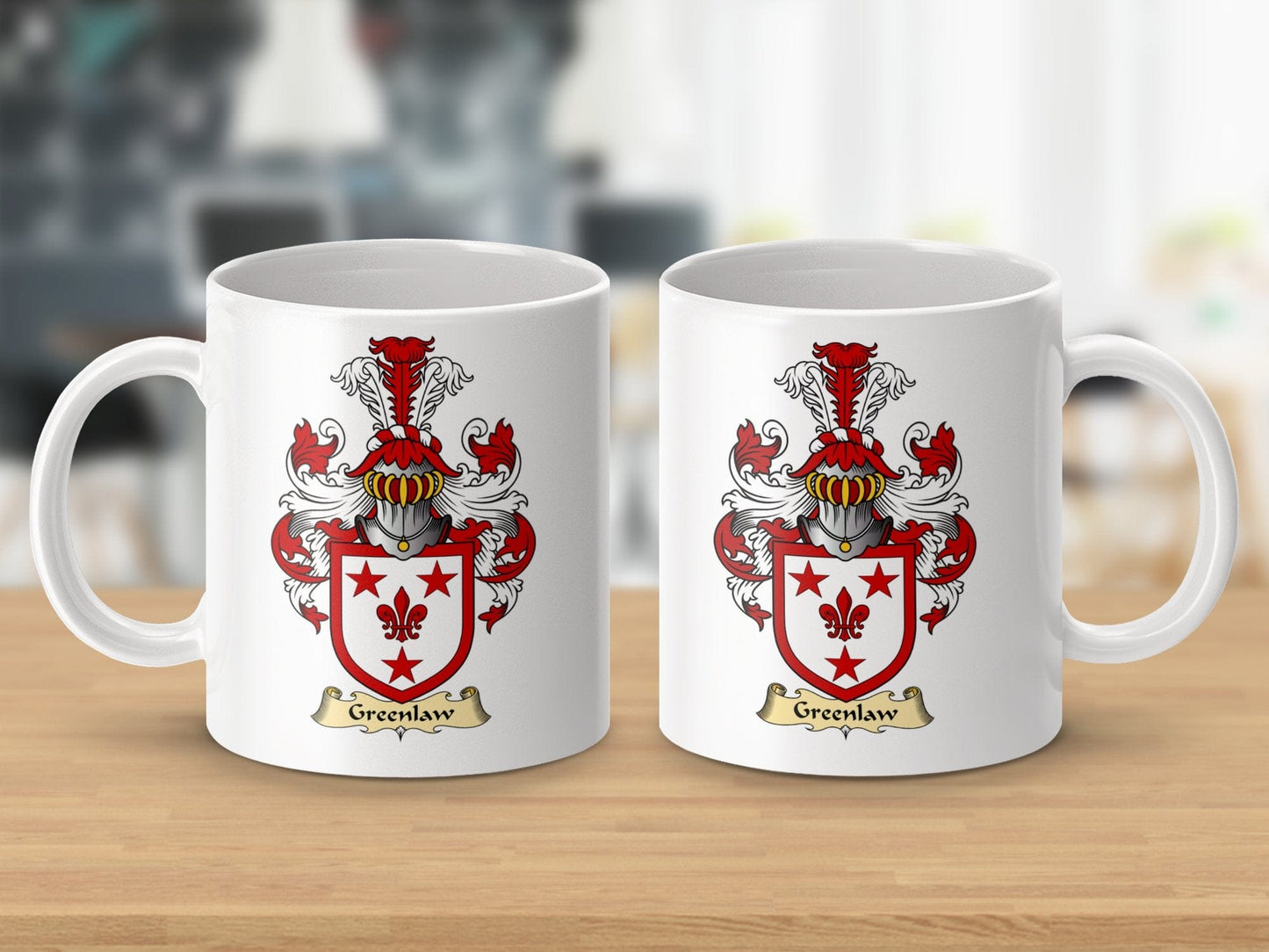 Physical Item 11oz / White Greenlaw Clan Coat Of Arms Scottish Mug