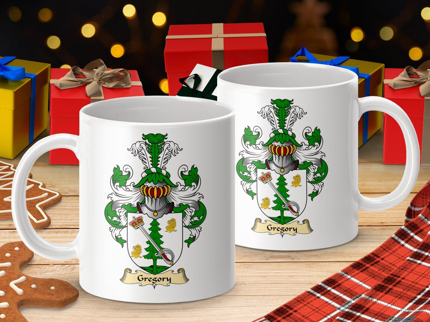 Physical Item 11oz / White Gregory Clan Coat Of Arms Scottish Mug