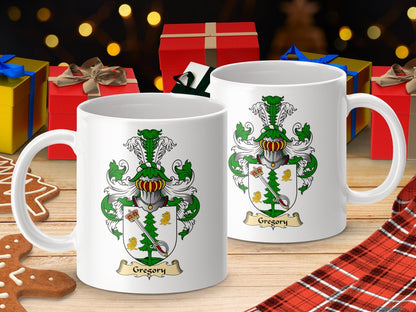 Physical Item 11oz / White Gregory Clan Coat Of Arms Scottish Mug