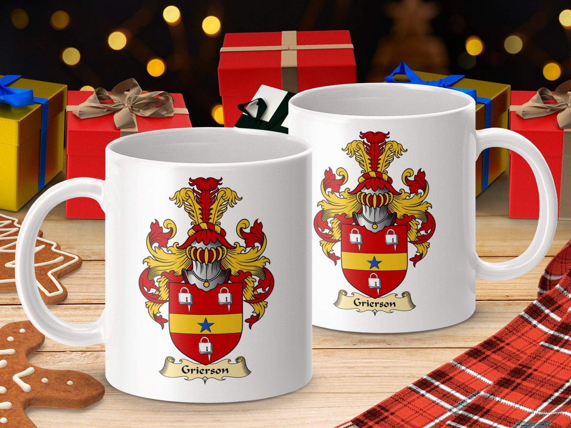 Physical Item 11oz / White Grierson Clan Coat Of Arms Scottish Mug