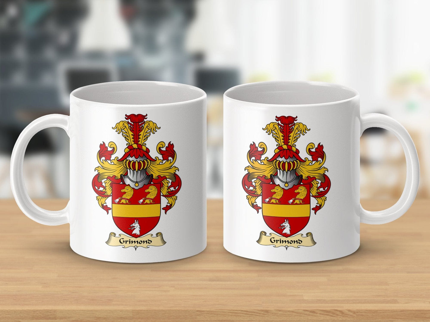 Physical Item 11oz / White Grimond Clan Coat Of Arms Scottish Mug