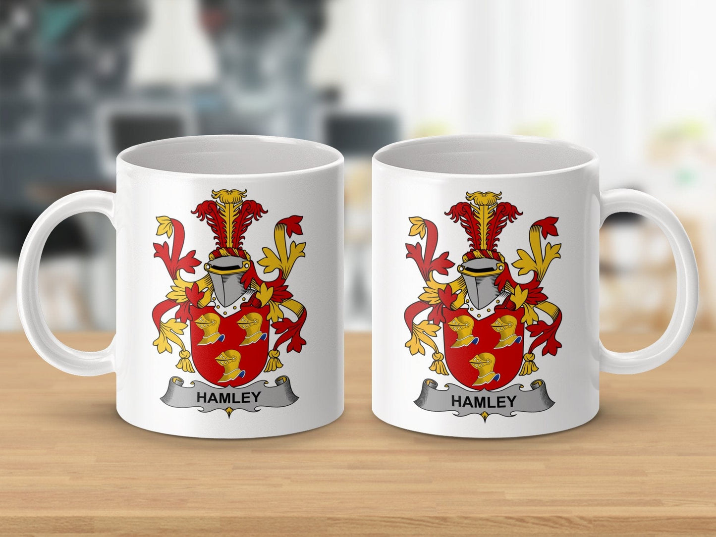 Physical Item 11oz / White Hamley Surname Irish Heraldry Ceramic Mug