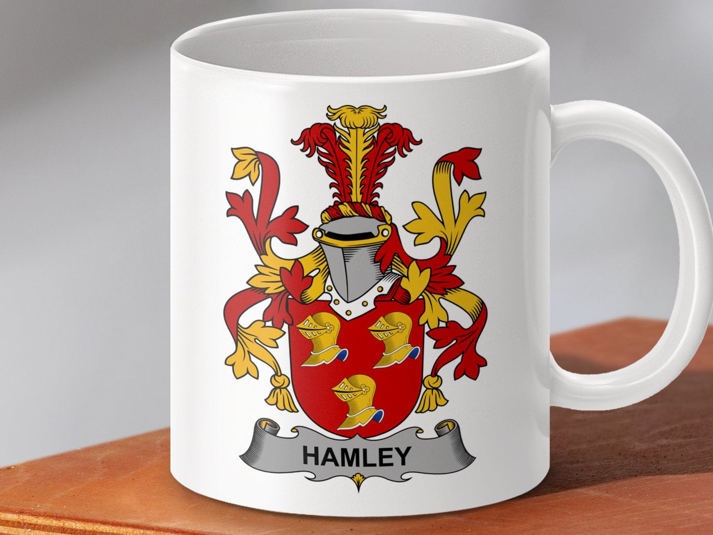 Physical Item 11oz / White Hamley Surname Irish Heraldry Ceramic Mug