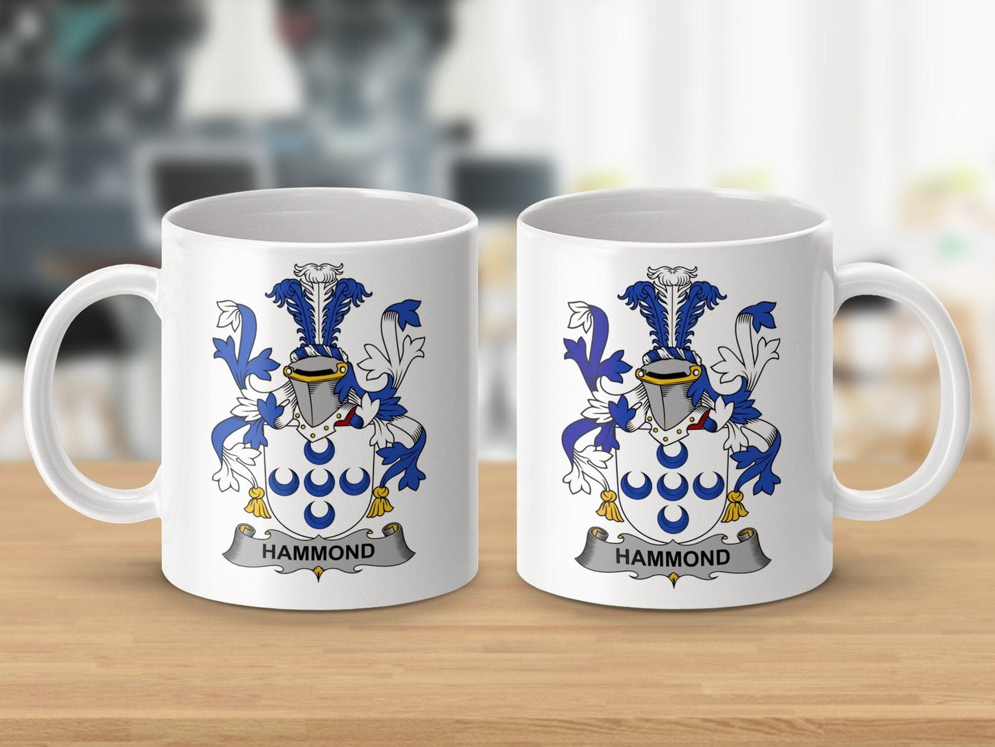 Physical Item 11oz / White Hammond Surname Irish Heraldry Ceramic Mug