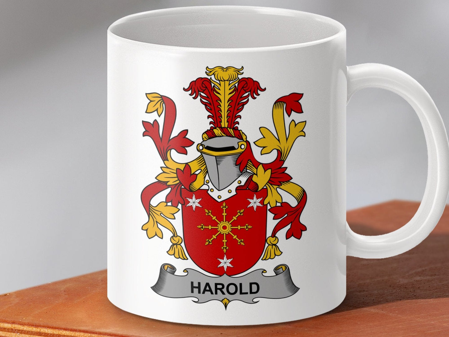 Physical Item 11oz / White Harold Surname Irish Heraldry Ceramic Mug