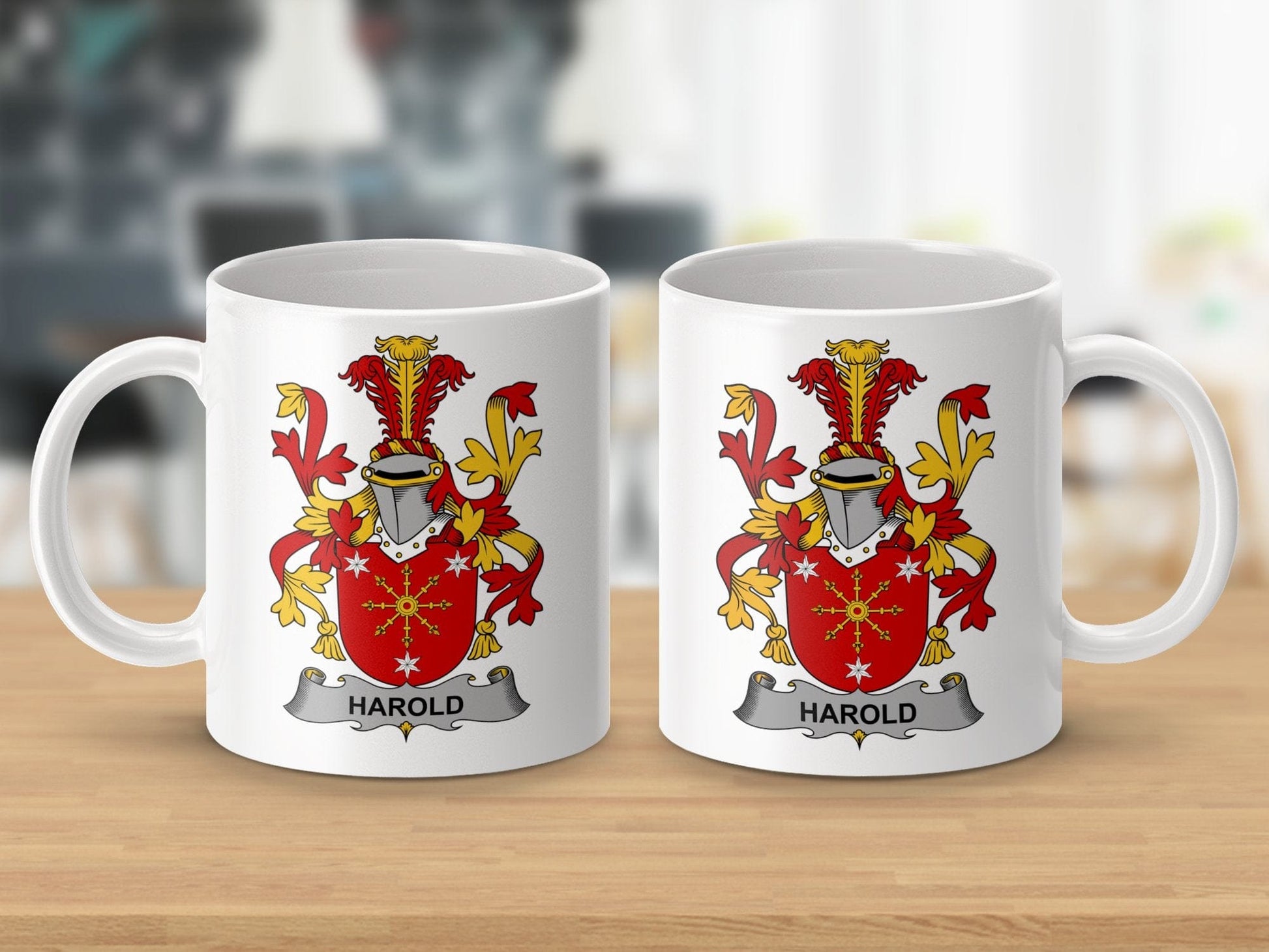 Physical Item 11oz / White Harold Surname Irish Heraldry Ceramic Mug