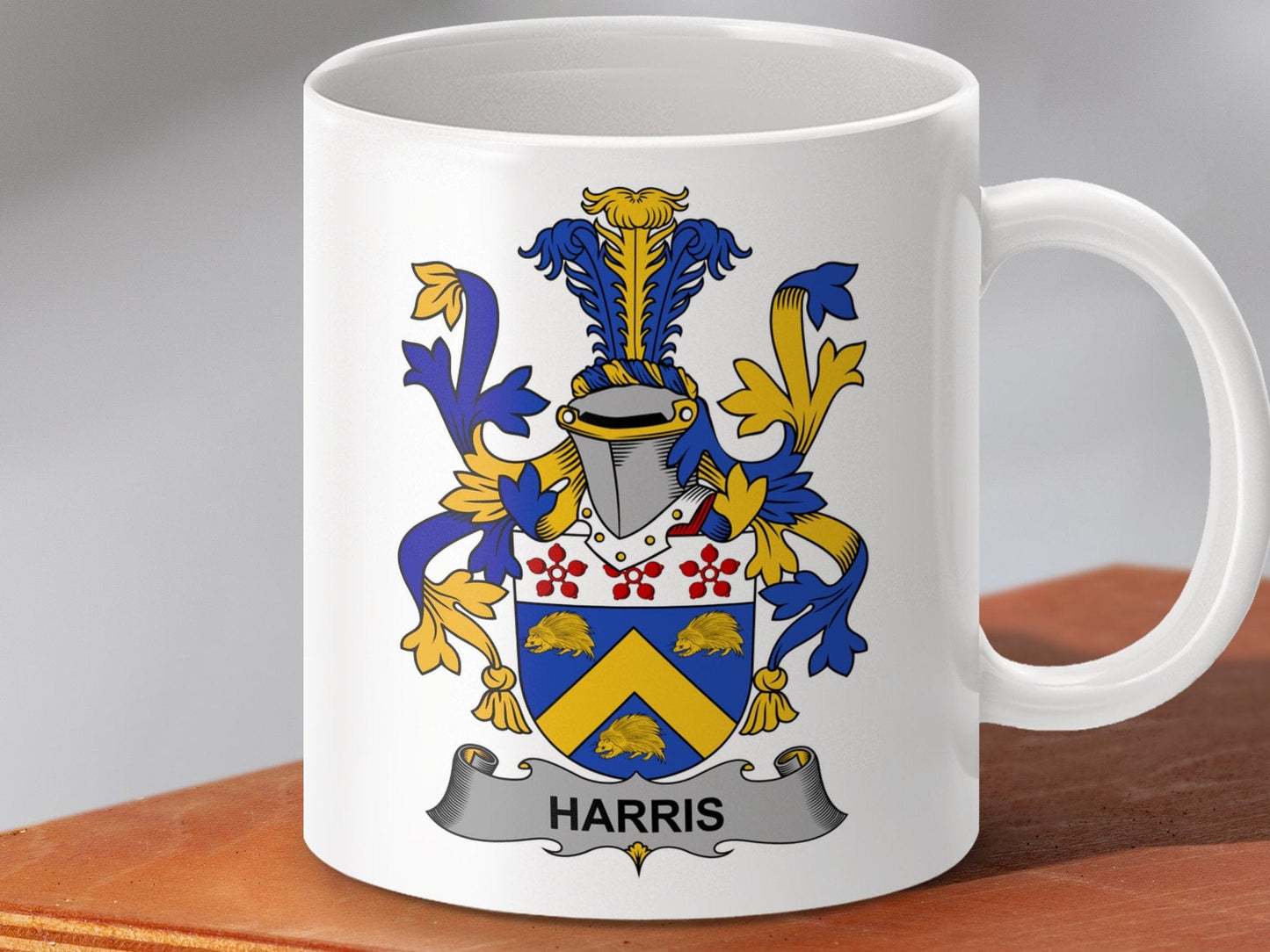 Physical Item 11oz / White Harris Surname Irish Heraldry Ceramic Mug