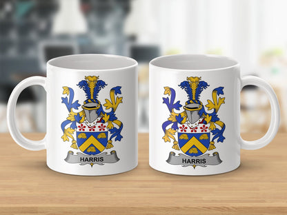 Physical Item 11oz / White Harris Surname Irish Heraldry Ceramic Mug