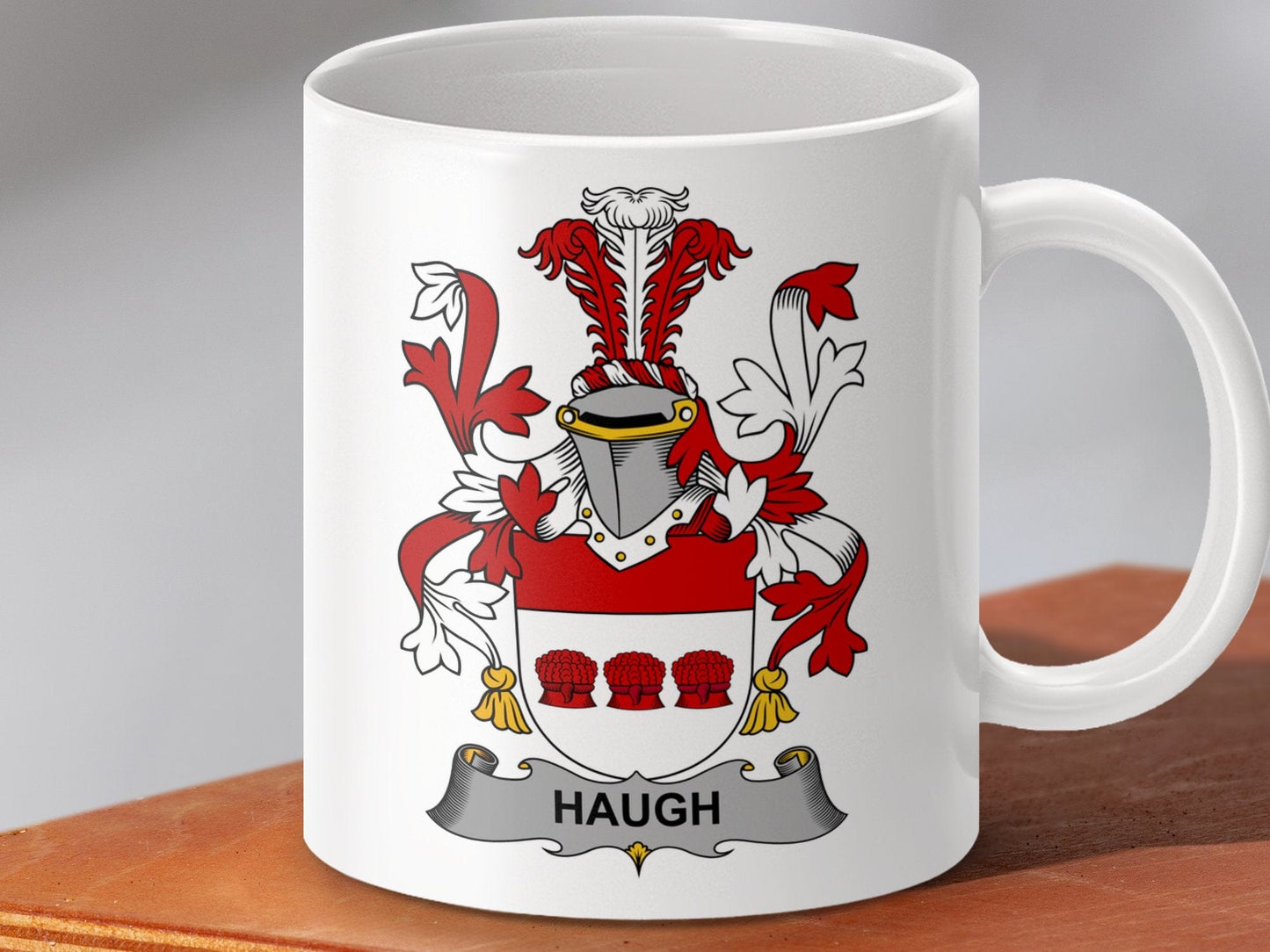 Physical Item 11oz / White Haugh Surname Irish Heraldry Ceramic Mug