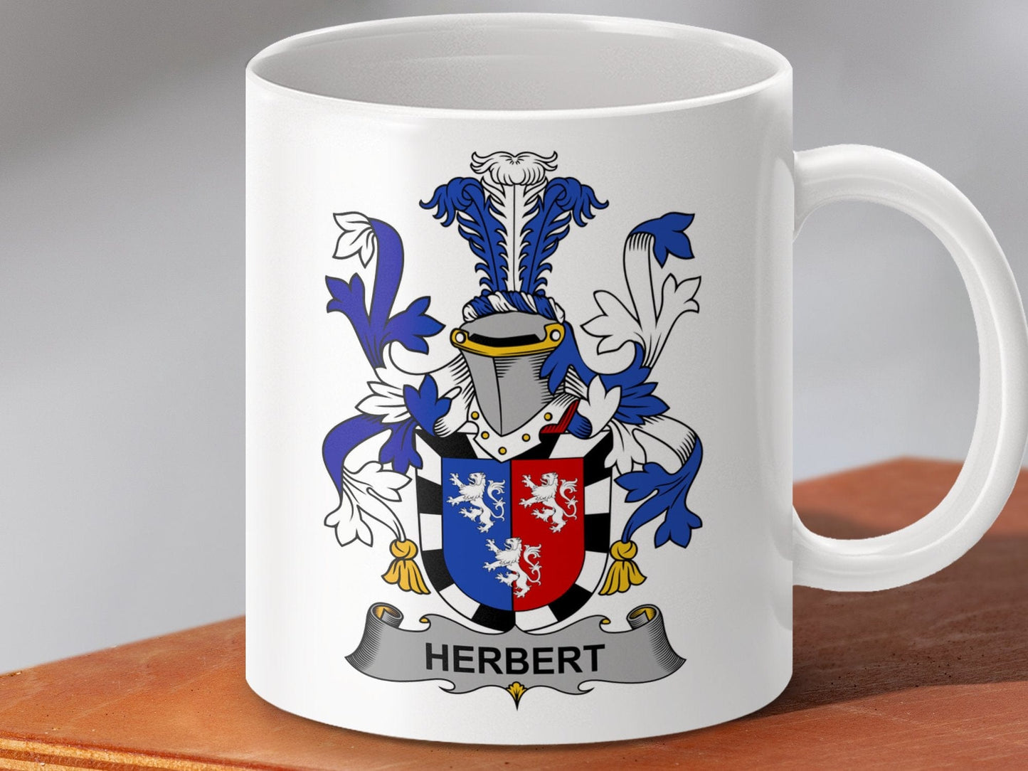 Physical Item 11oz / White Herbert Surname Irish Heraldry Ceramic Mug