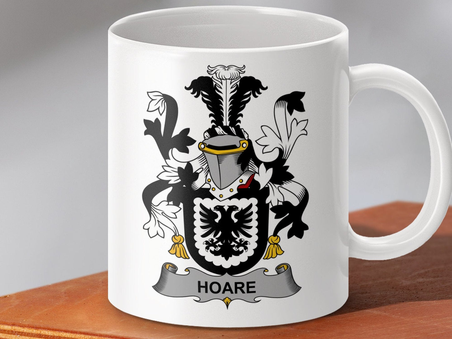 Physical Item 11oz / White Hoare Surname Irish Heraldry Ceramic Mug