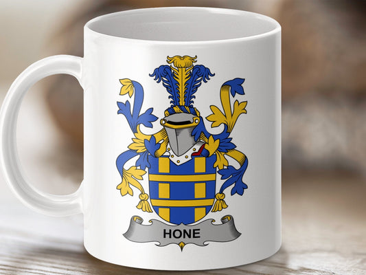 Physical Item 11oz / White Hone Surname Irish Heraldry Ceramic Mug