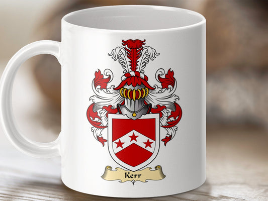 Physical Item 11oz / White Kerr Clan Coat Of Arms Scottish Mug