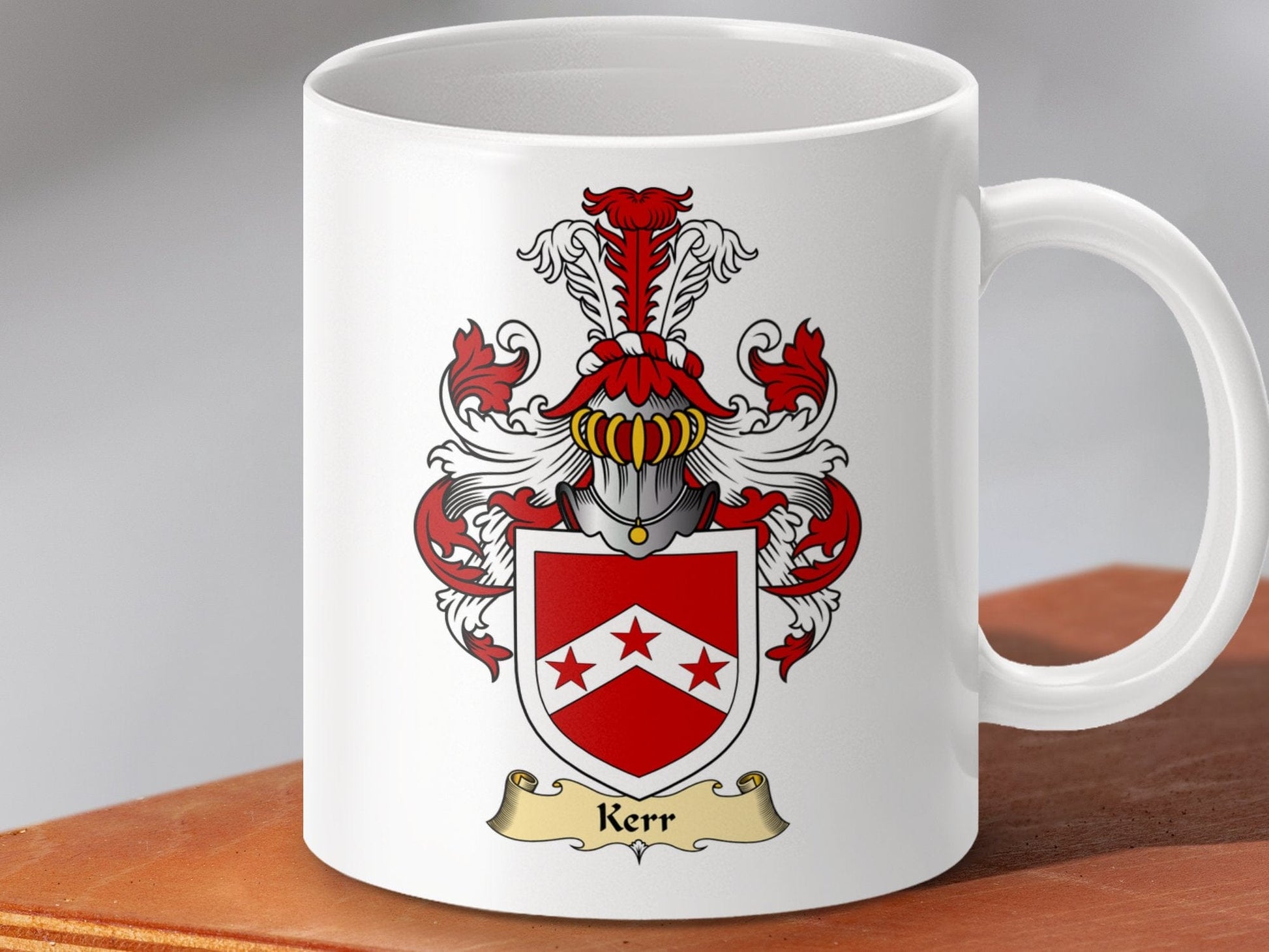 Physical Item 11oz / White Kerr Clan Coat Of Arms Scottish Mug