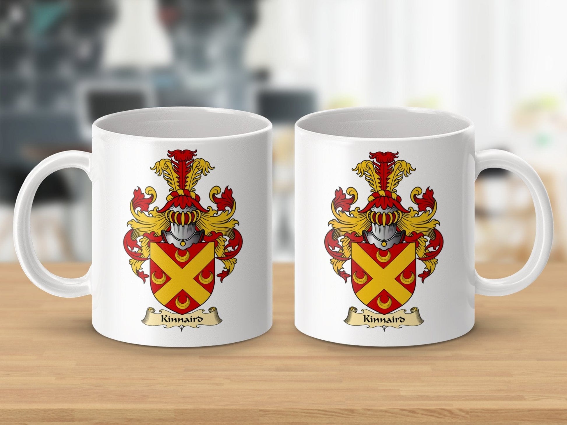 Physical Item 11oz / White Kinnaird Clan Coat Of Arms Scottish Mug