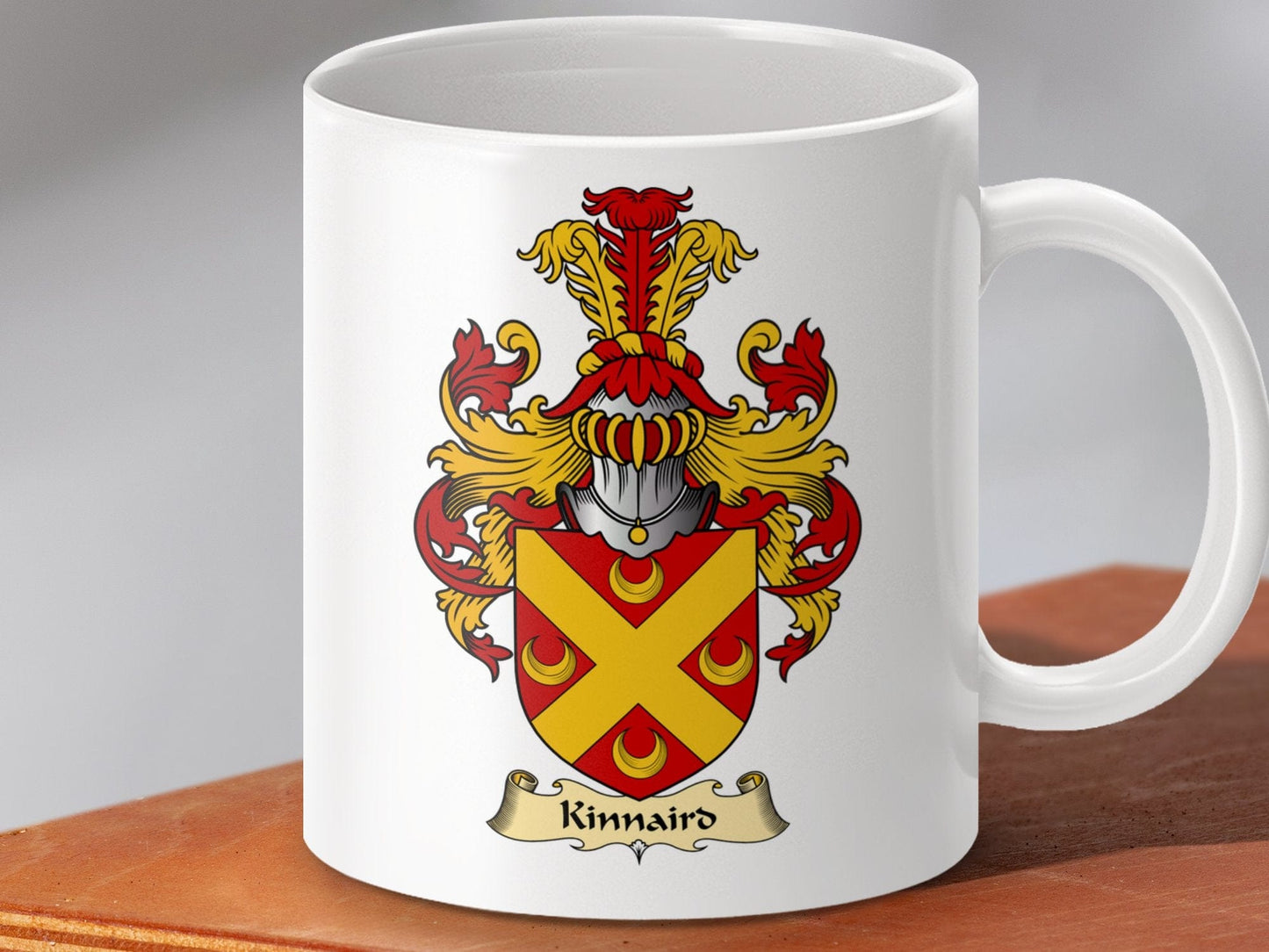 Physical Item 11oz / White Kinnaird Clan Coat Of Arms Scottish Mug