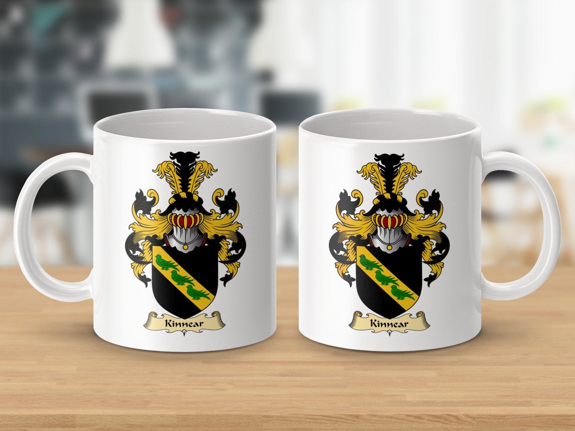 Physical Item 11oz / White Kinnear Clan Coat Of Arms Scottish Mug