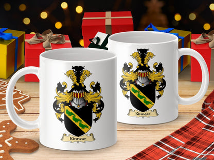 Physical Item 11oz / White Kinnear Clan Coat Of Arms Scottish Mug