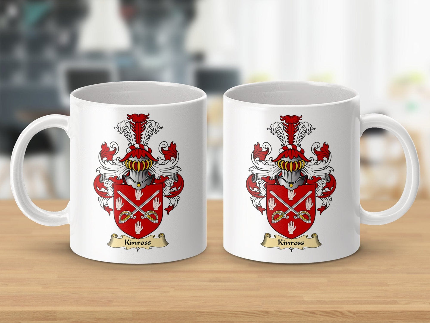 Physical Item 11oz / White Kinross Clan Coat Of Arms Scottish Mug