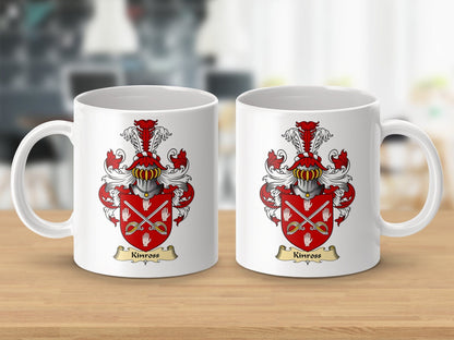 Physical Item 11oz / White Kinross Clan Coat Of Arms Scottish Mug