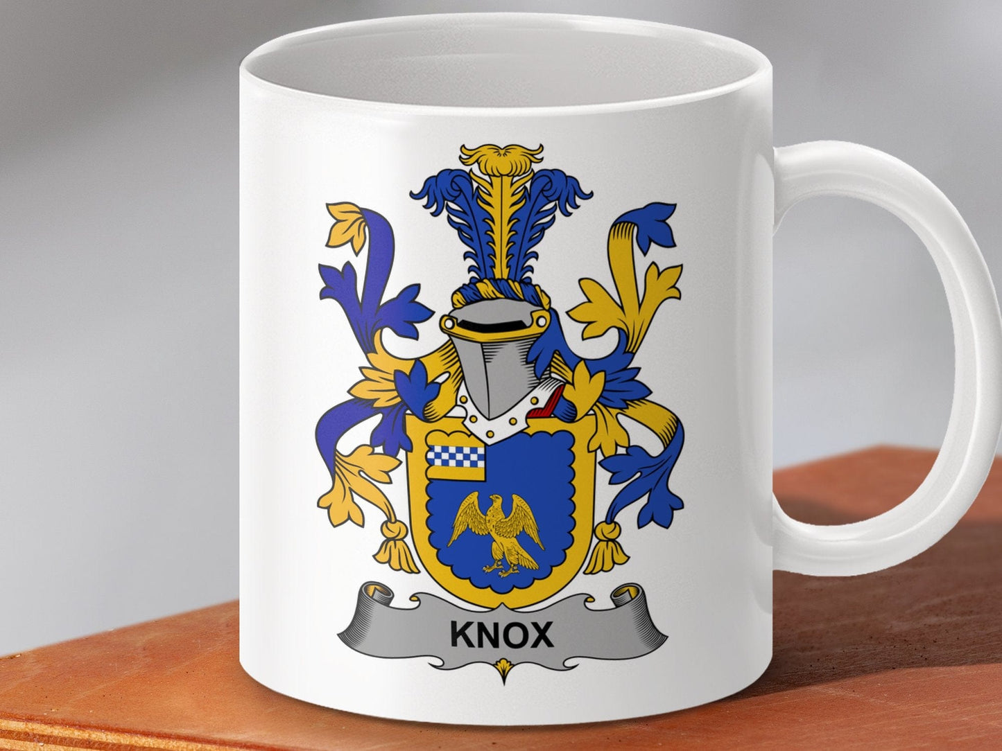 Physical Item 11oz / White Knox Surname Irish Heraldry Ceramic Mug