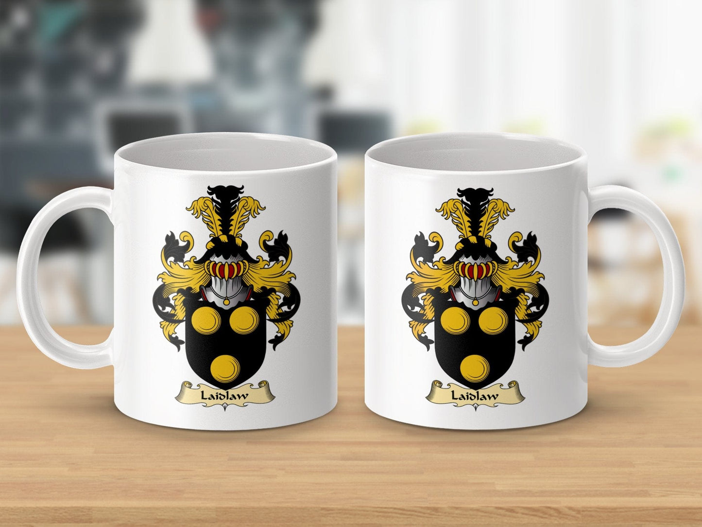 Physical Item 11oz / White Laidlaw Clan Coat Of Arms Scottish Mug