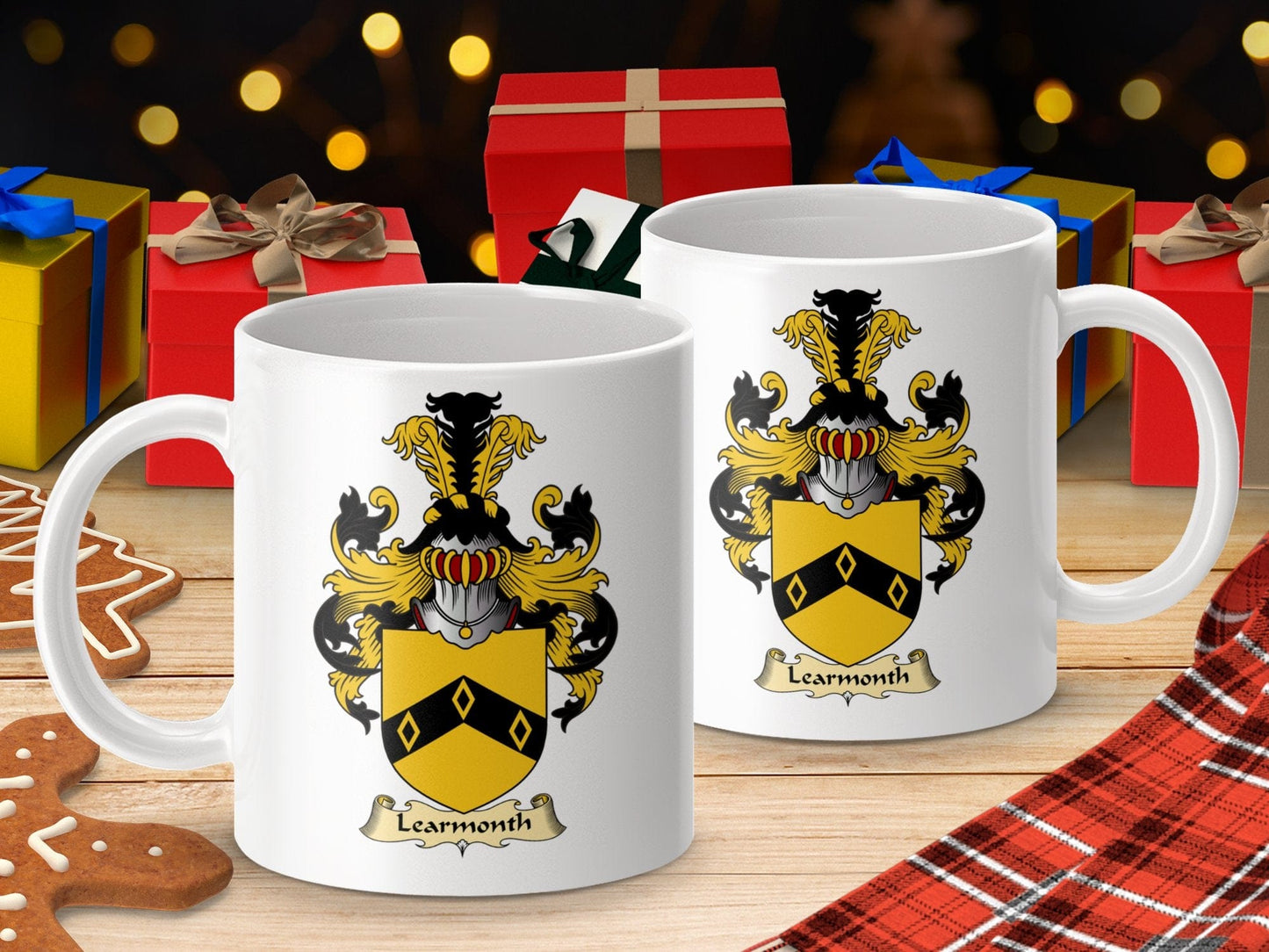 Physical Item 11oz / White Learmonth Clan Coat Of Arms Scottish Crest Coffee Mug