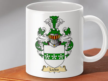 Physical Item 11oz / White Leckie Clan Coat Of Arms Scottish Mug