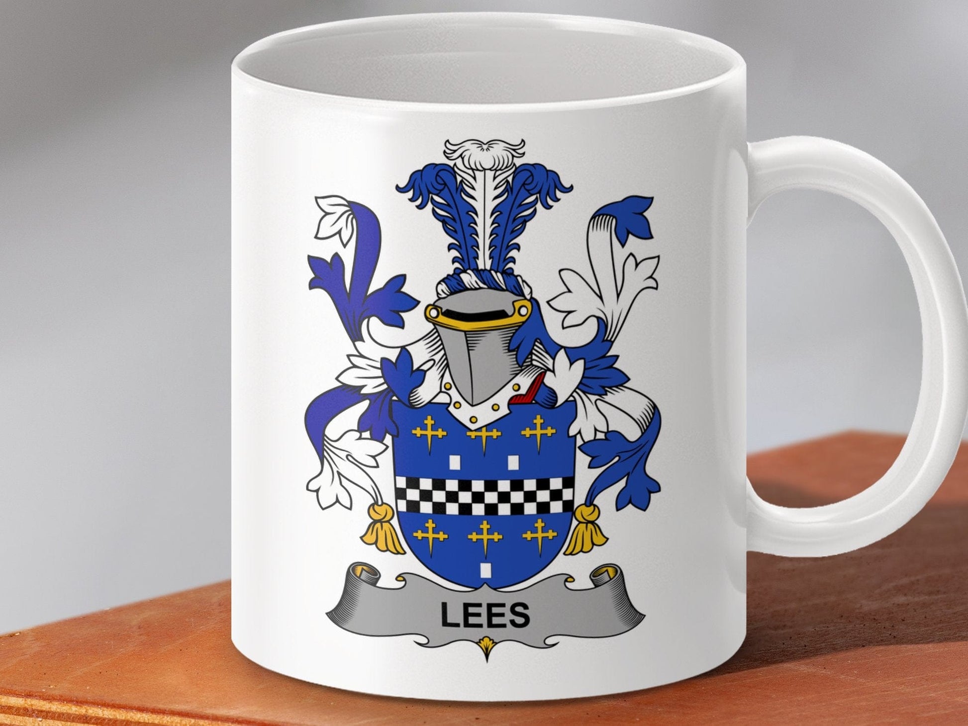 Physical Item 11oz / White Lees Surname Irish Heraldry Ceramic Mug