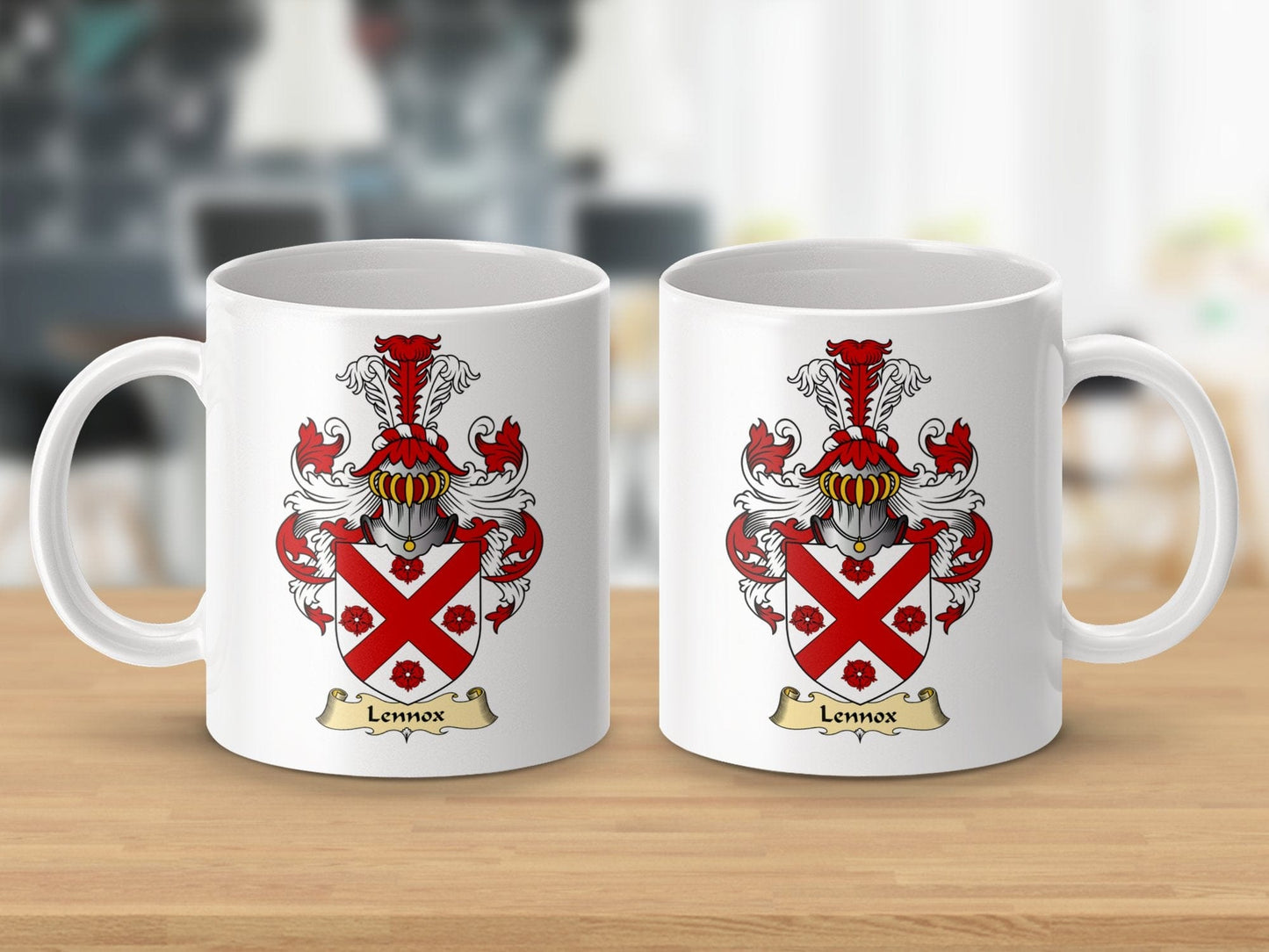 Physical Item 11oz / White Lennox Clan Coat Of Arms Scottish Coffee Mug