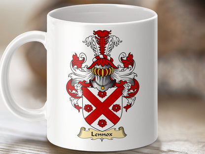 Physical Item 11oz / White Lennox Clan Coat Of Arms Scottish Coffee Mug