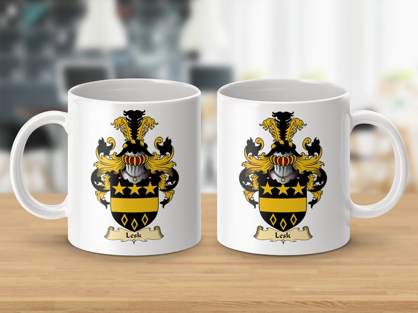 Physical Item 11oz / White Lesk Clan Coat Of Arms Scottish Mug