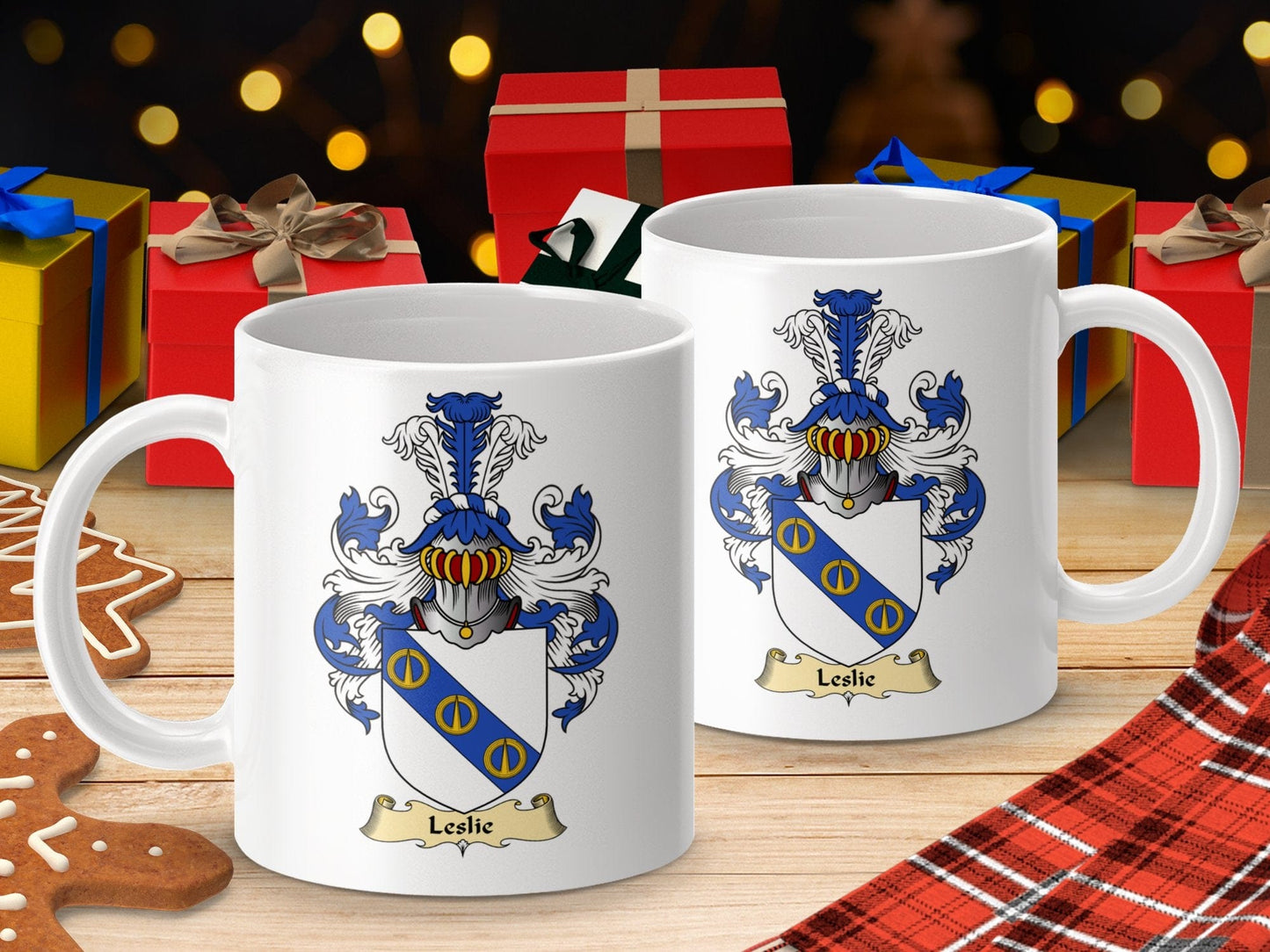 Physical Item 11oz / White Leslie Clan Coat Of Arms Scottish Mug