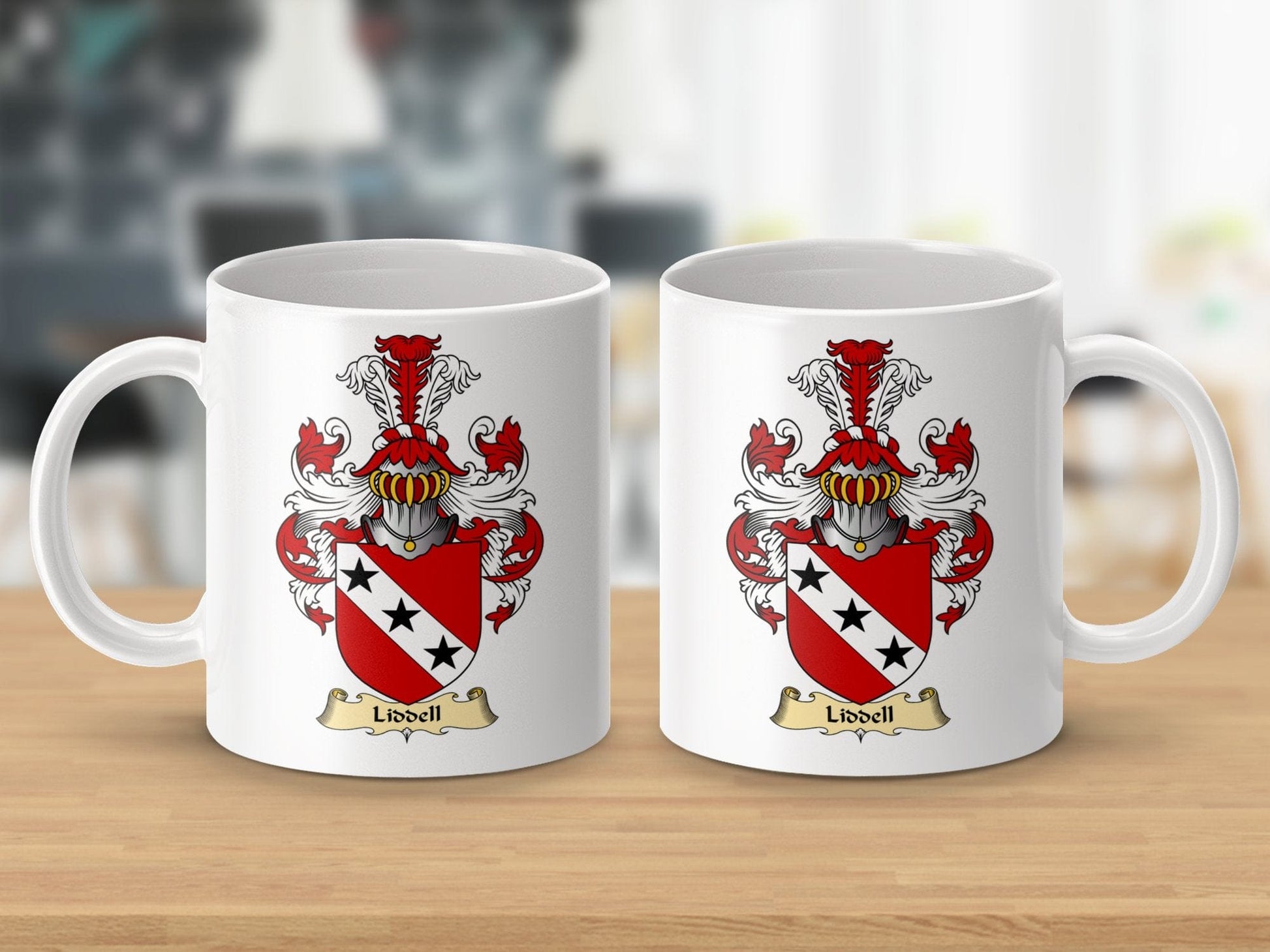 Physical Item 11oz / White Liddell Clan Coat Of Arms Scottish Mug