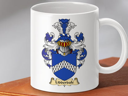 Physical Item 11oz / White Lidderdale Clan Coat Of Arms Scottish Mug