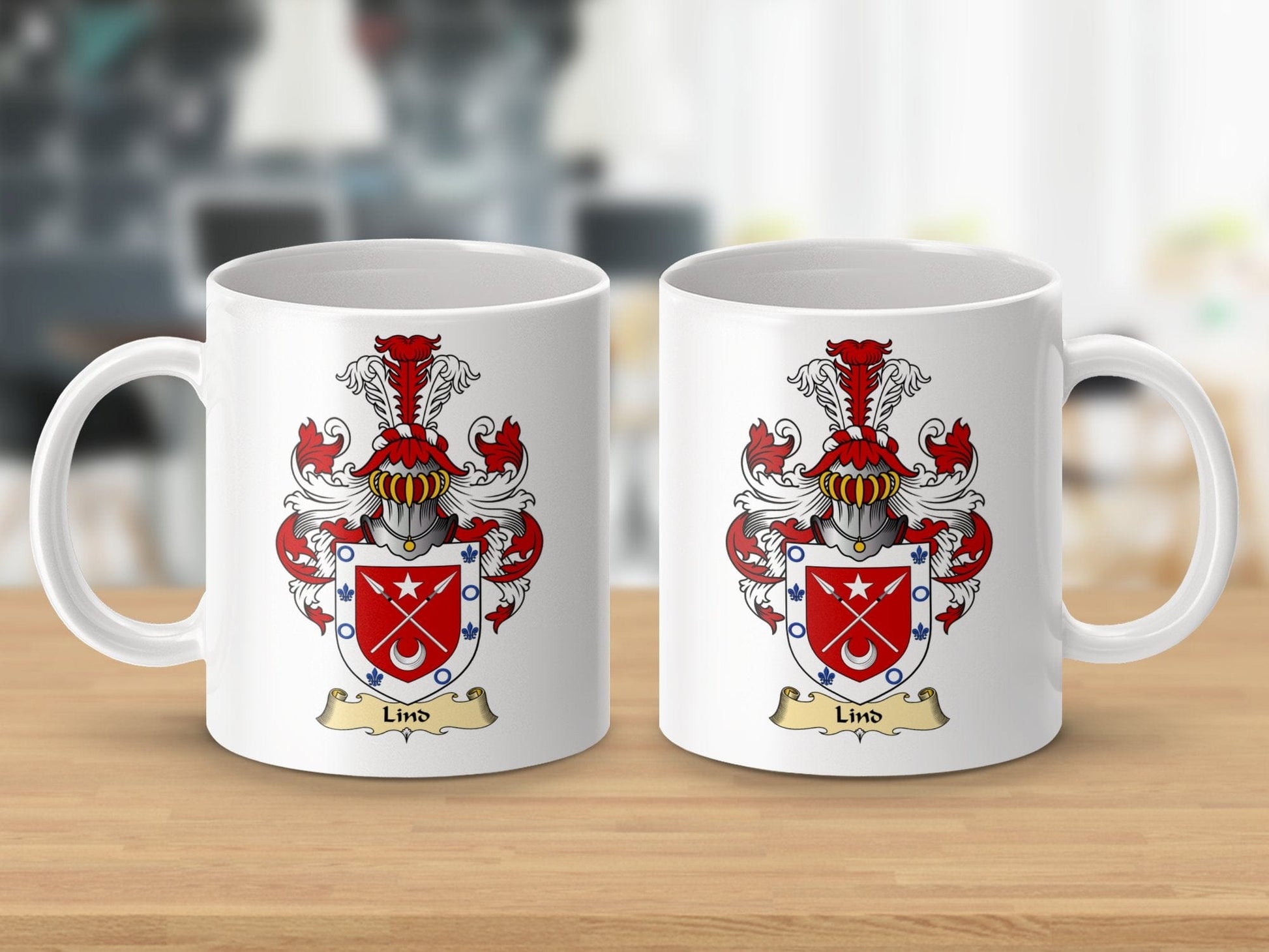 Physical Item 11oz / White Lind Clan Coat Of Arms Scottish Crest Mug