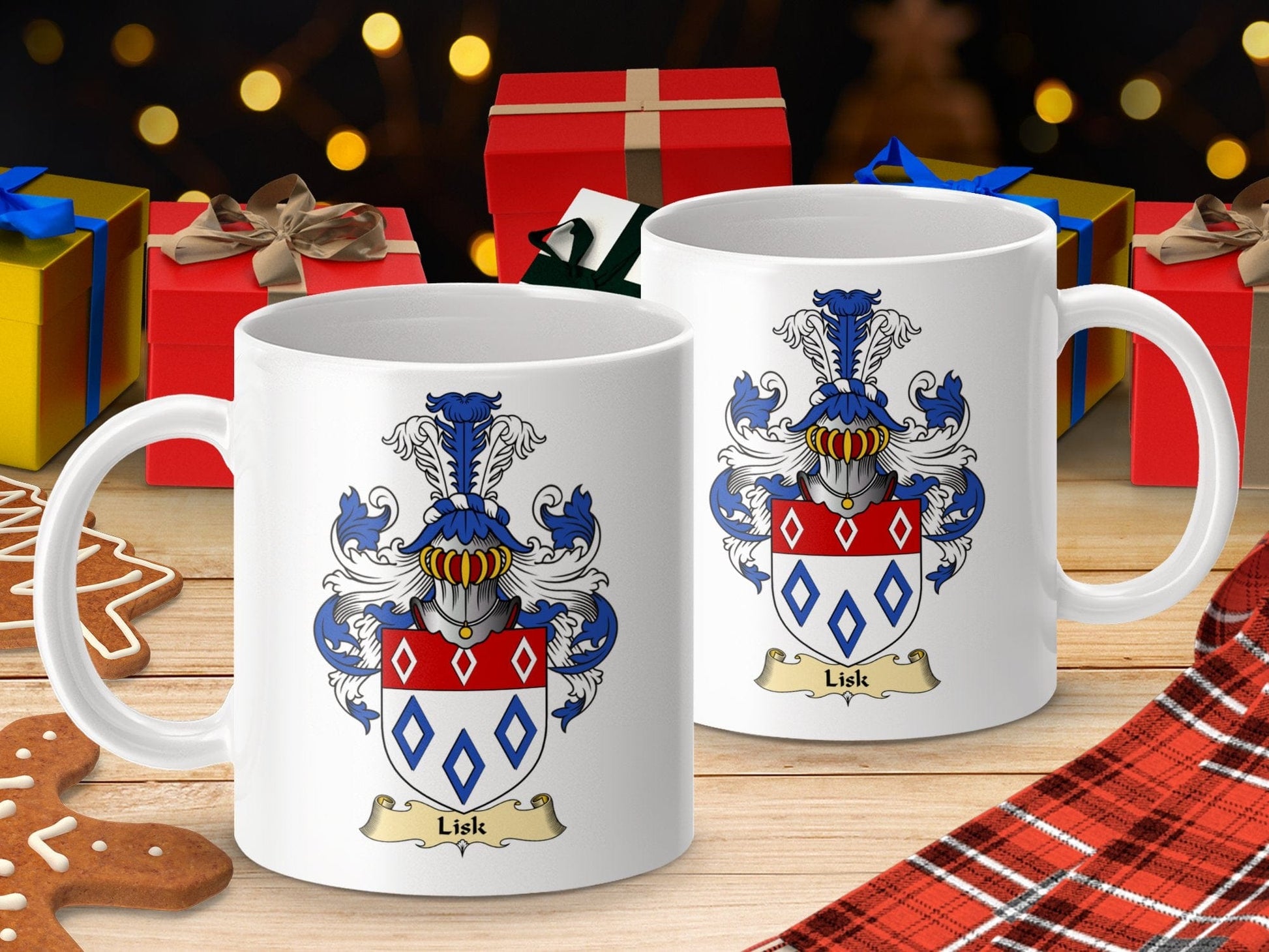 Physical Item 11oz / White Lisk Clan Coat Of Arms Scottish Mug