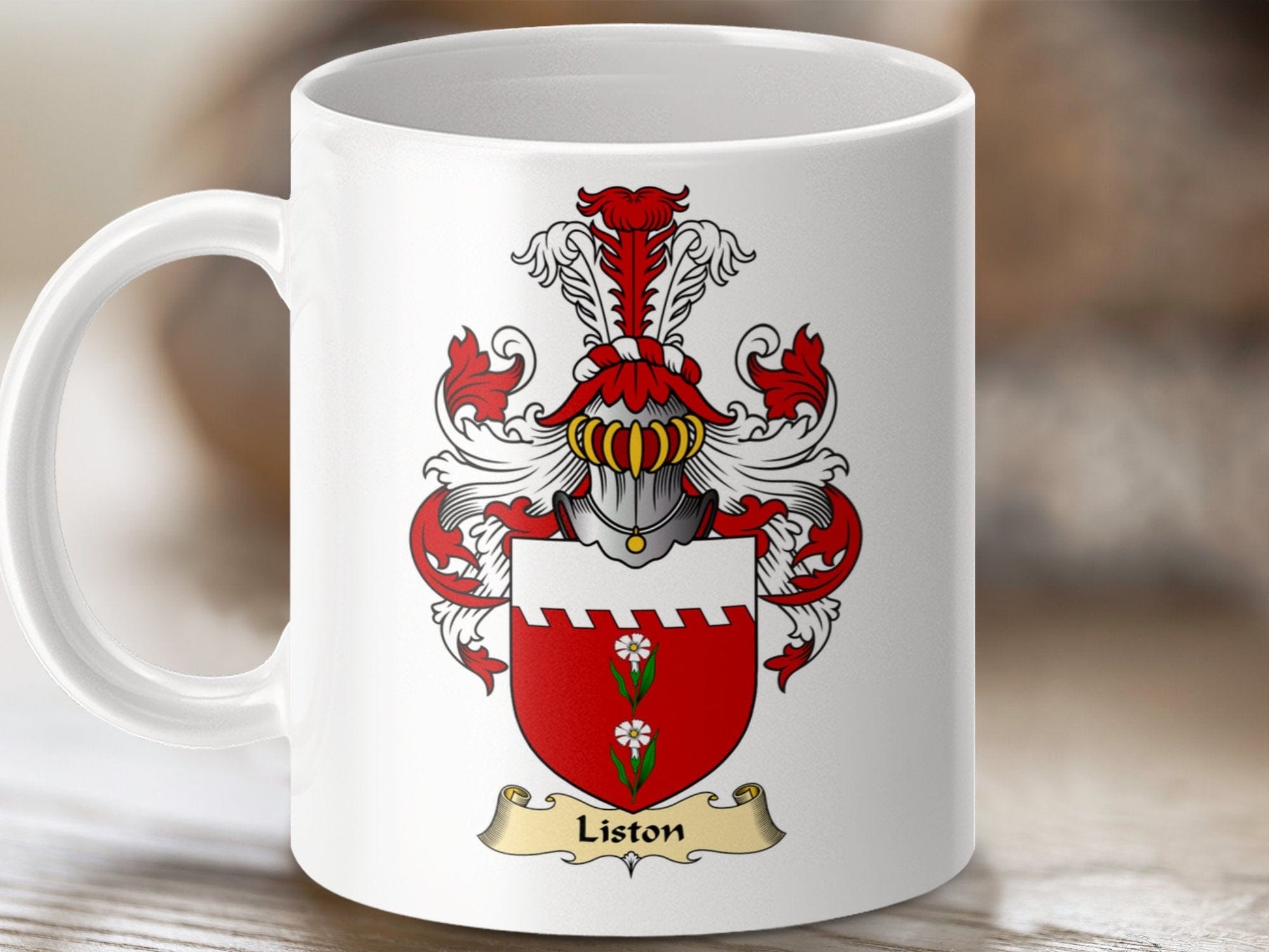 Physical Item 11oz / White Liston Clan Coat Of Arms Scottish Mug